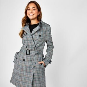 JACK WILLS Women's Mitford Check Trenchcoat Size 6
